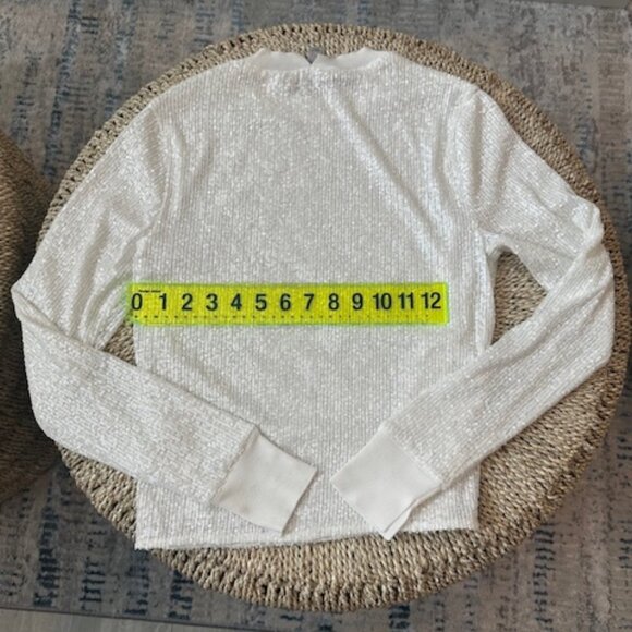 ALLSAINTS Juela Women's White Sequined Stretch Sweater Lined, XS - Picture 8 of 11